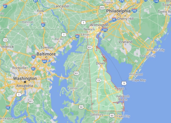 Delaware Mapa